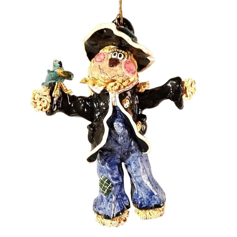 Blue Sky Clayworks 12” Scarecrow Figurine Signed Halloween Decor Goldminc 2000